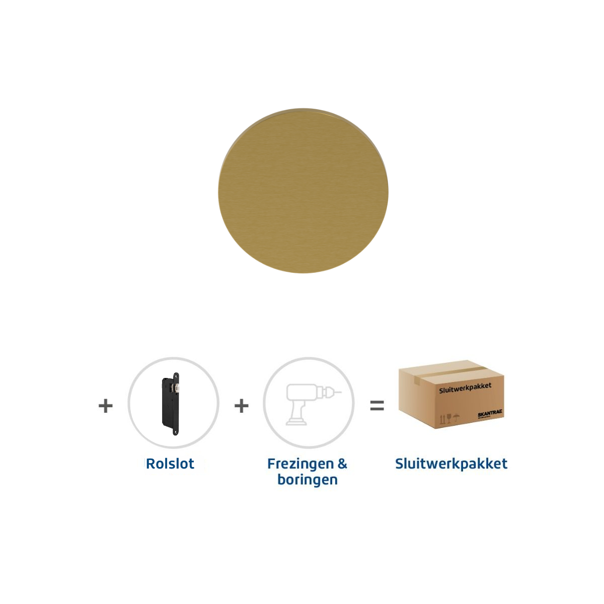 Sluitwerkpakketten met Deurknop Orbit Mat Messing